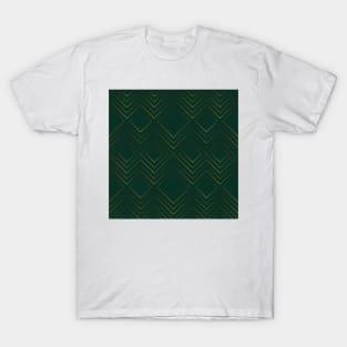 Christmas elegant pattern geometric green gold T-Shirt